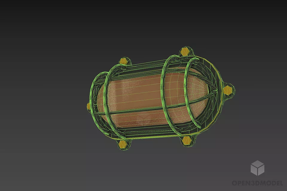Antique Brass Wall Lamp, Pill Shade 3d model 3