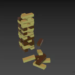 Wooden Toy Jenga Game 3d model