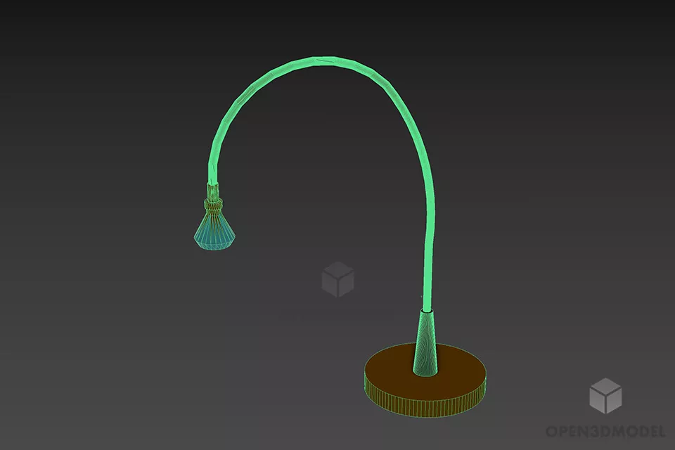 Reading Lamp With Round Stand 3d model 2