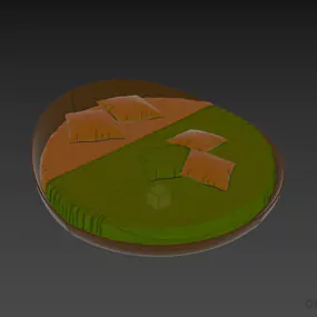 Round Bed Infinity With Pillows 3d model