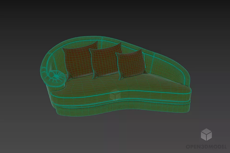 Daybed Sofa Turri 3d model 3