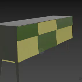 Side Locker With Four Legs 3d model