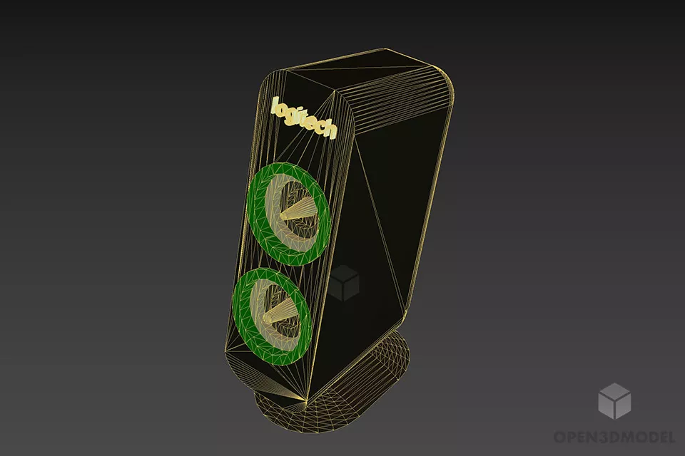 Bookshelf Speaker With Stand 3d model 2