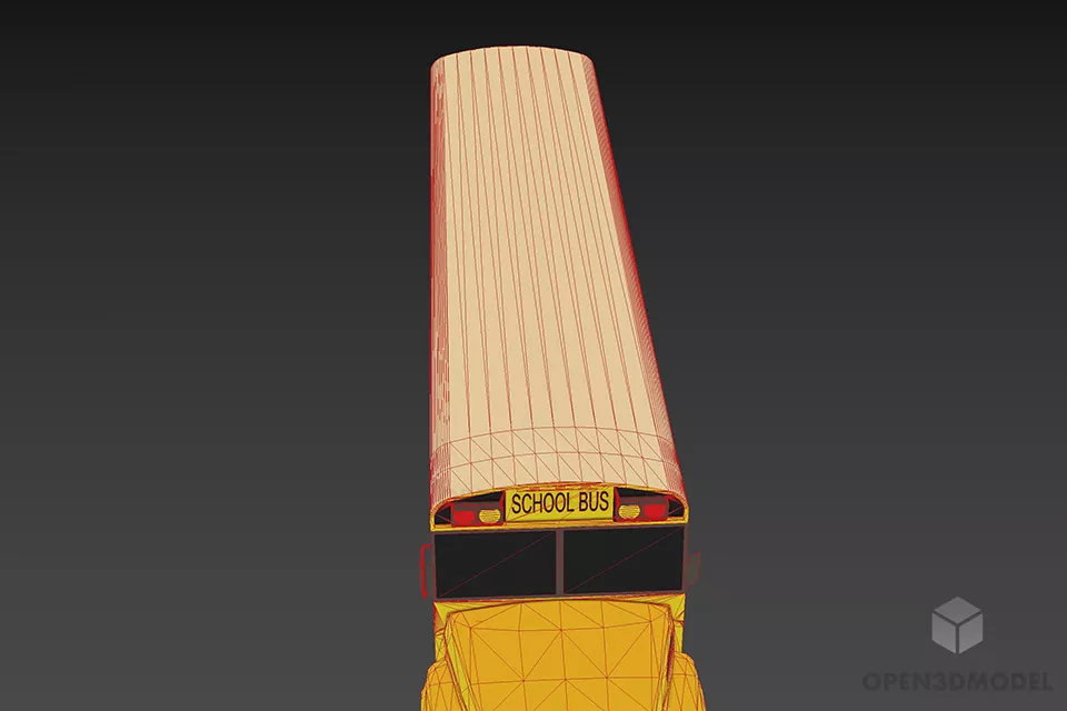 Yellow Bus School Vehicle 3d model 3