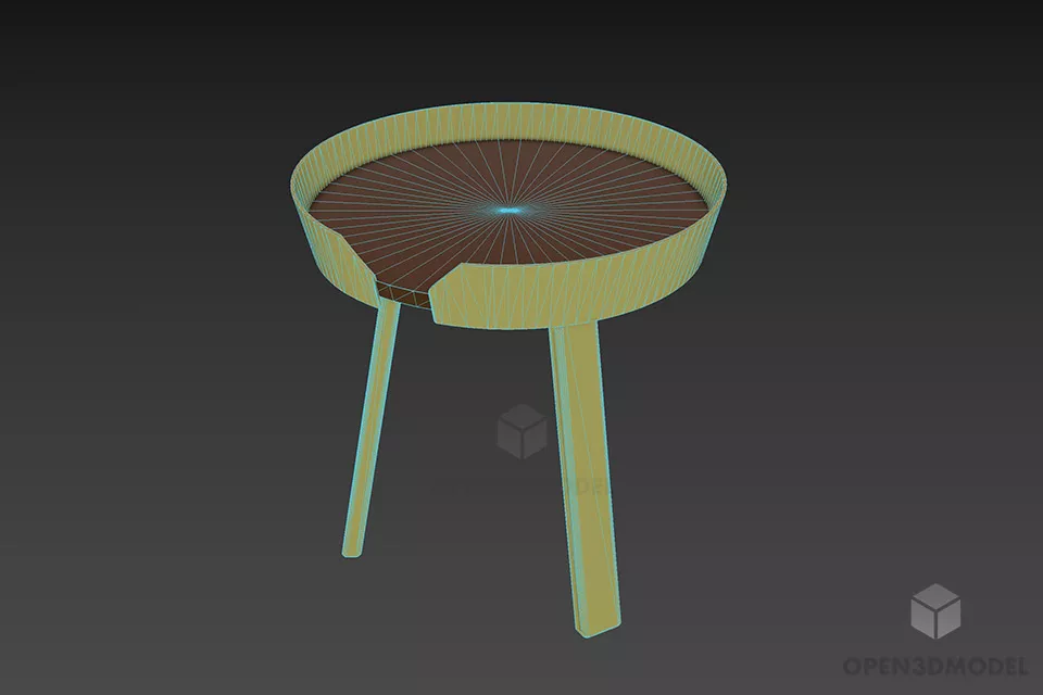 Nest Table Stool Modernism 3d model 2