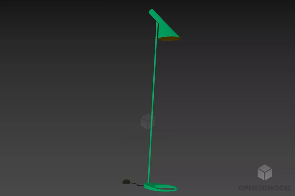 Hotel Vase Shape Table Lamp With Yellow Cone 3d model