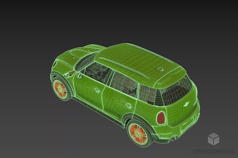 Car Mini Cooper Countryman Sedan 3d model 2