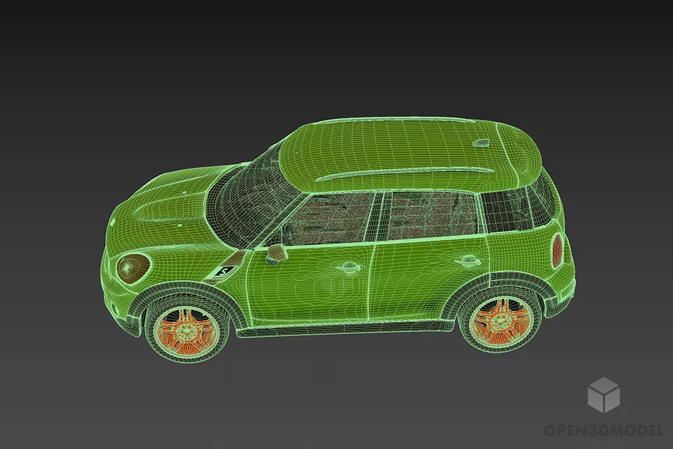 Car Mini Cooper Countryman Sedan 3d model 3