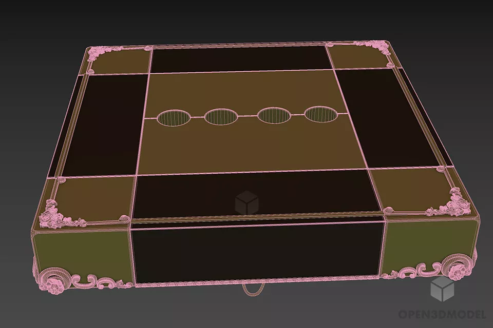 Coffee Square Table Vismar Checker Pattern 3d model 3