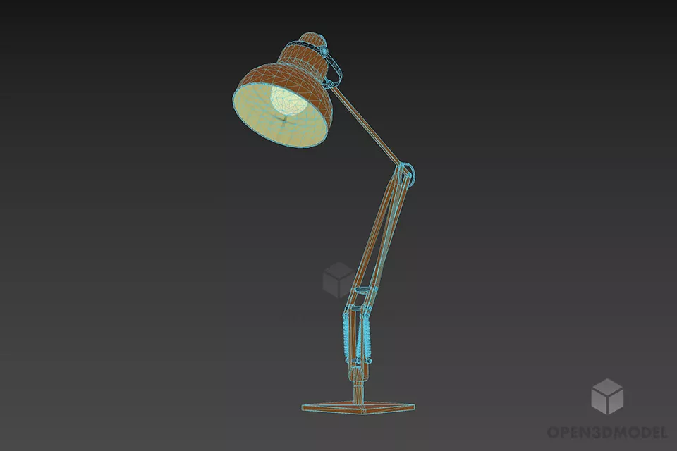 Reading Lamp With Foldable Arm 3d model 2