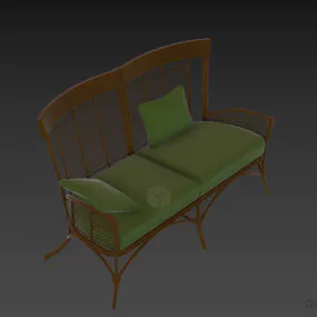 Bamboo Sofa Frame 3d model