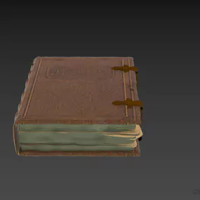 Old Book With Leather Case 3d model