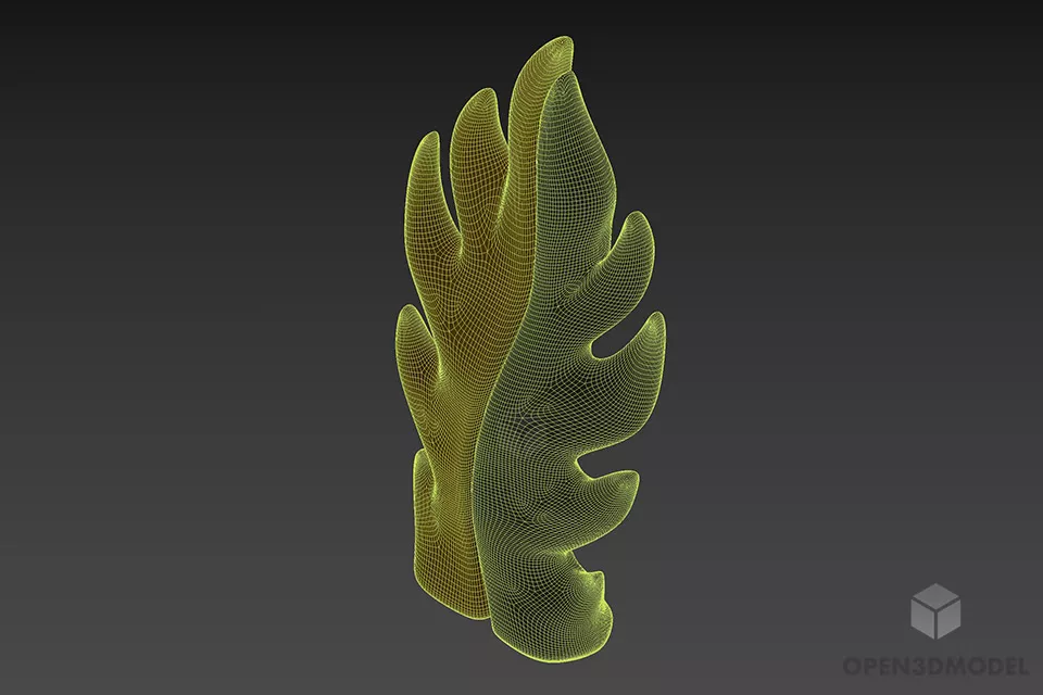 Figurine Decorative Leaf 3d model 2