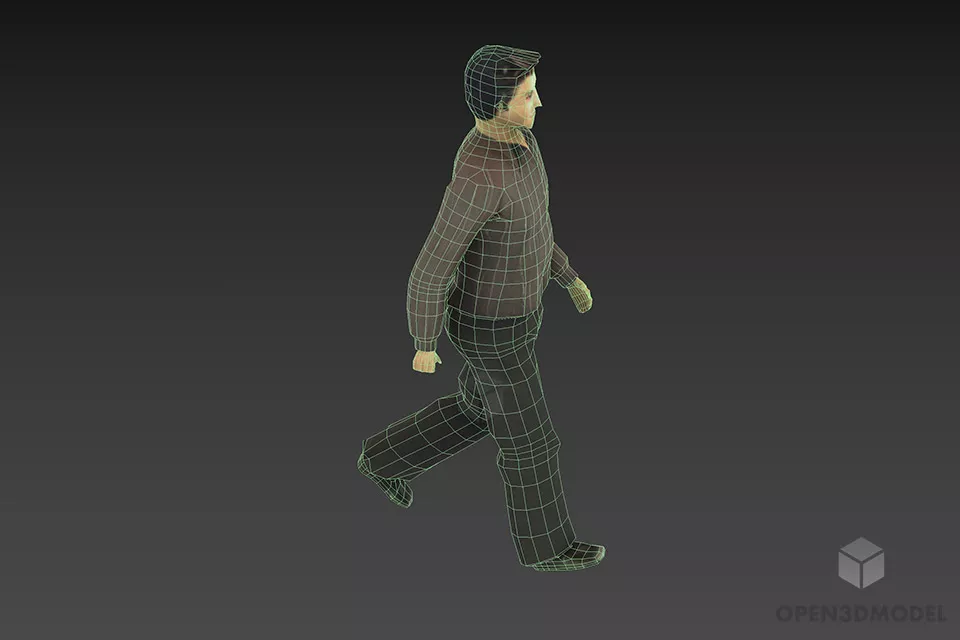 Man Walking In Business Fashion 3d model 3
