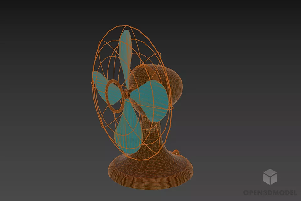 Japanese Electric Fan 3d model 2