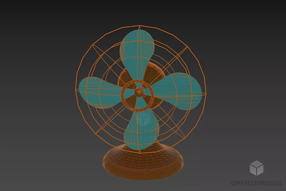 Japanese Electric Fan 3d model 3