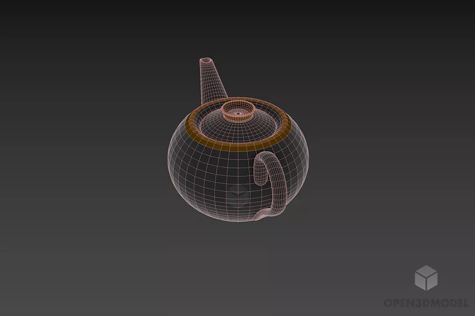 Glass Chinese Teapot 3d model 2