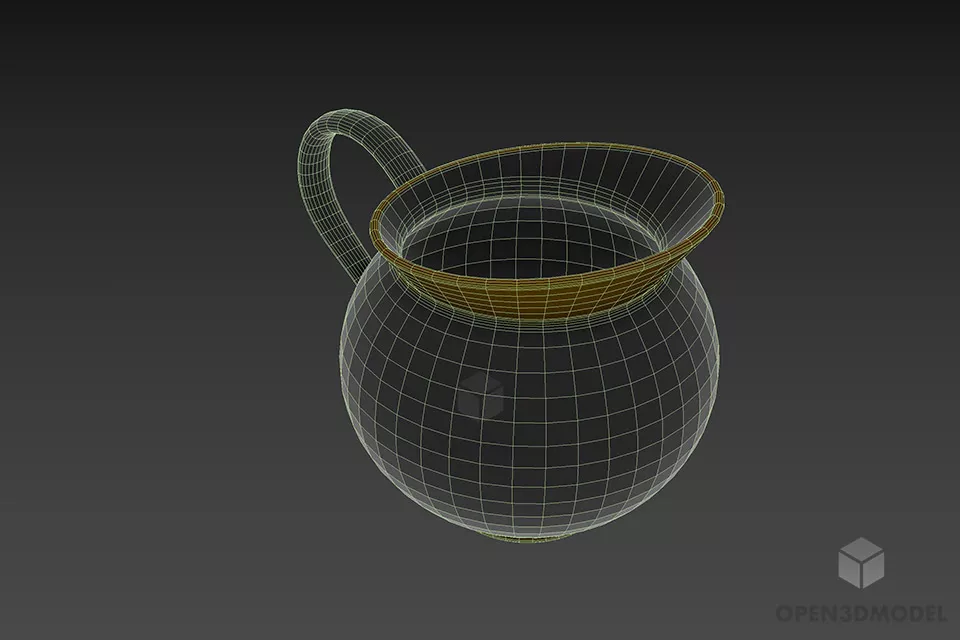 Glass Jug With Handle 3d model 2
