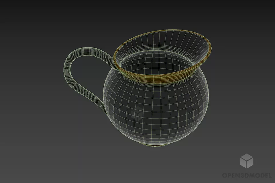 Glass Jug With Handle 3d model 3