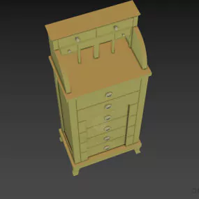 Elegant Antique Locker Cabinet 3d model