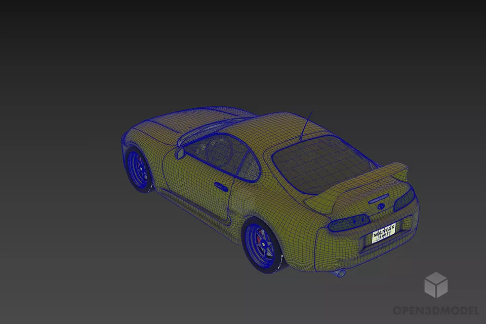 Realistic Toyota Gr Supra Car 3d model 2