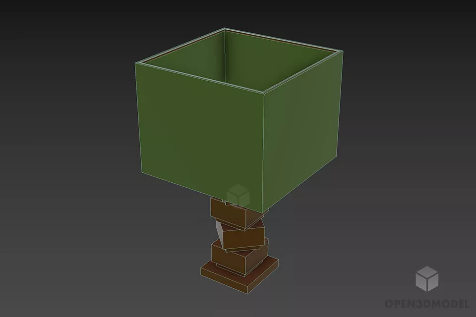 Table Lamp With Glass Stand 3d model 2