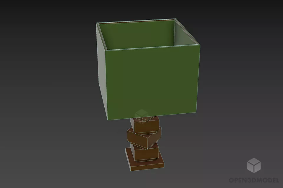 Table Lamp With Glass Stand 3d model 3