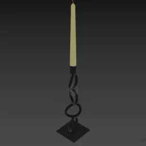 Candlestick Lamp With Steel Stand 3d model