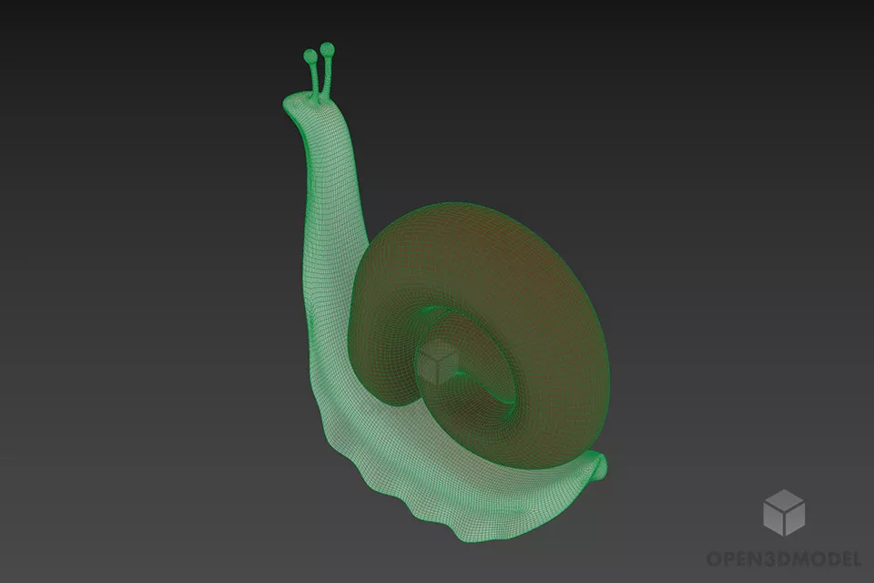 Figurine Snail Animal 3d model 2