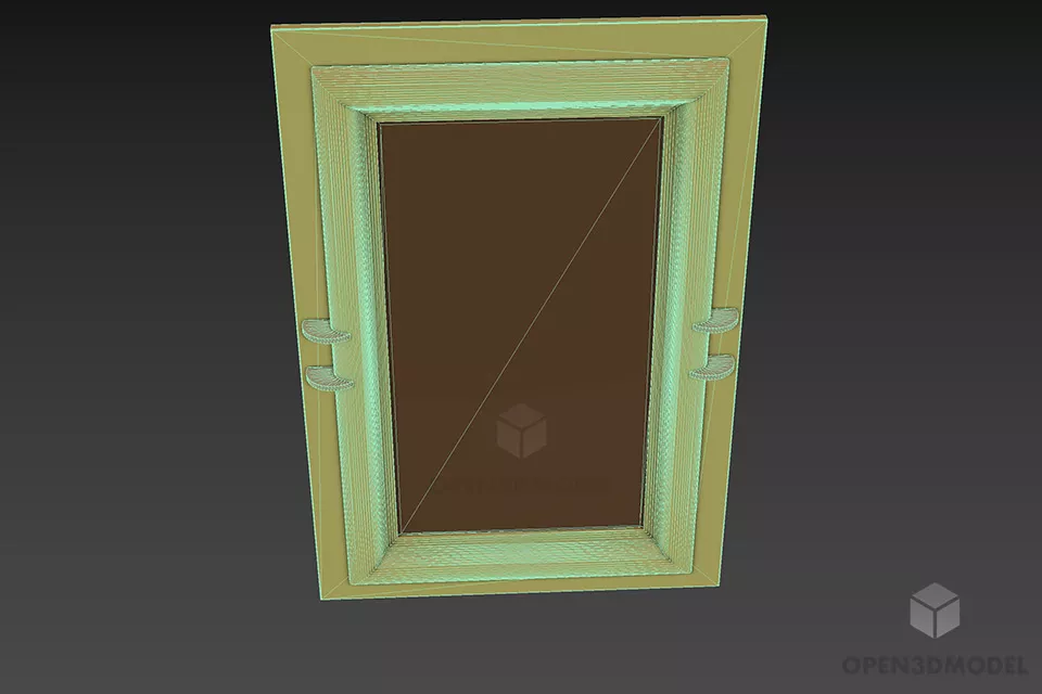 Mirror Frame With Hingle 3d model 3