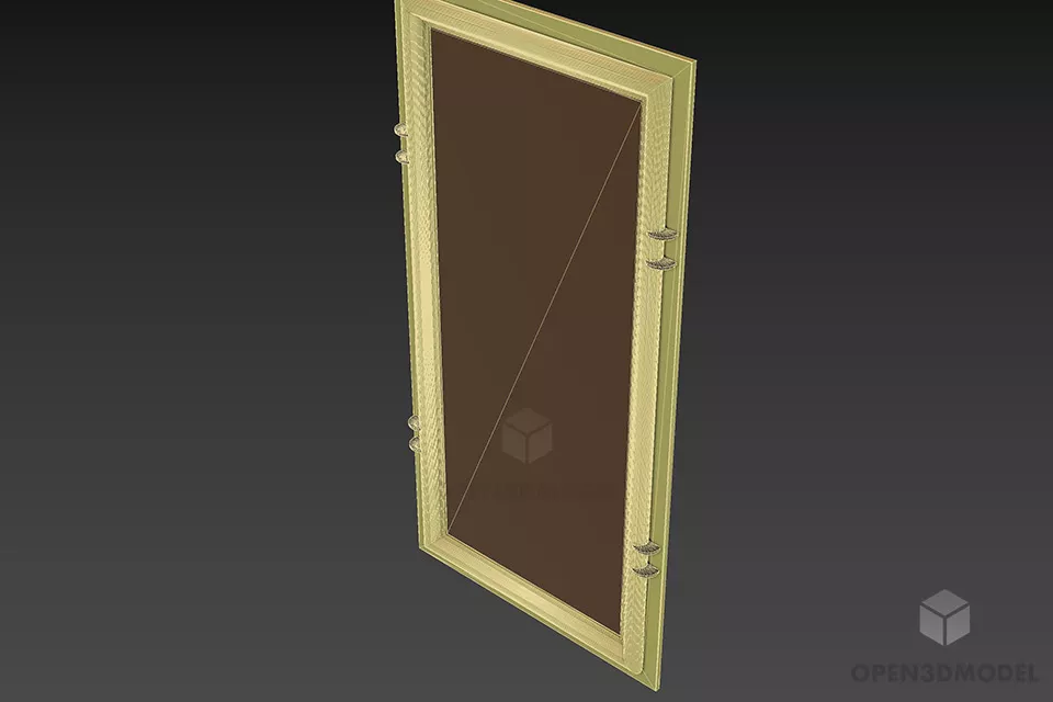 Vertical Rectangle Mirror 3d model 2
