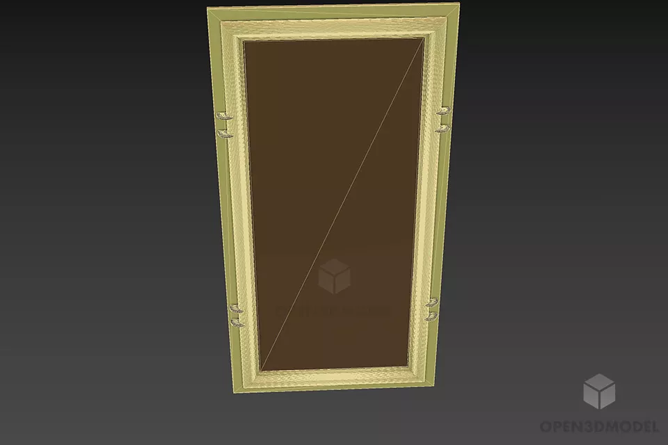 Vertical Rectangle Mirror 3d model 3