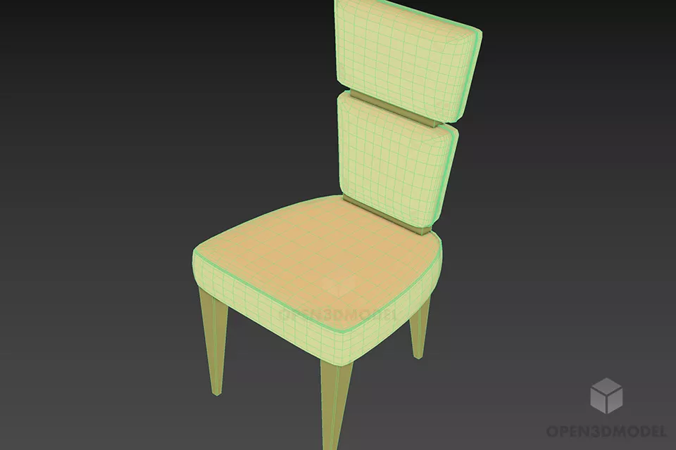 Chair Upholstery With High Back 3d model 2
