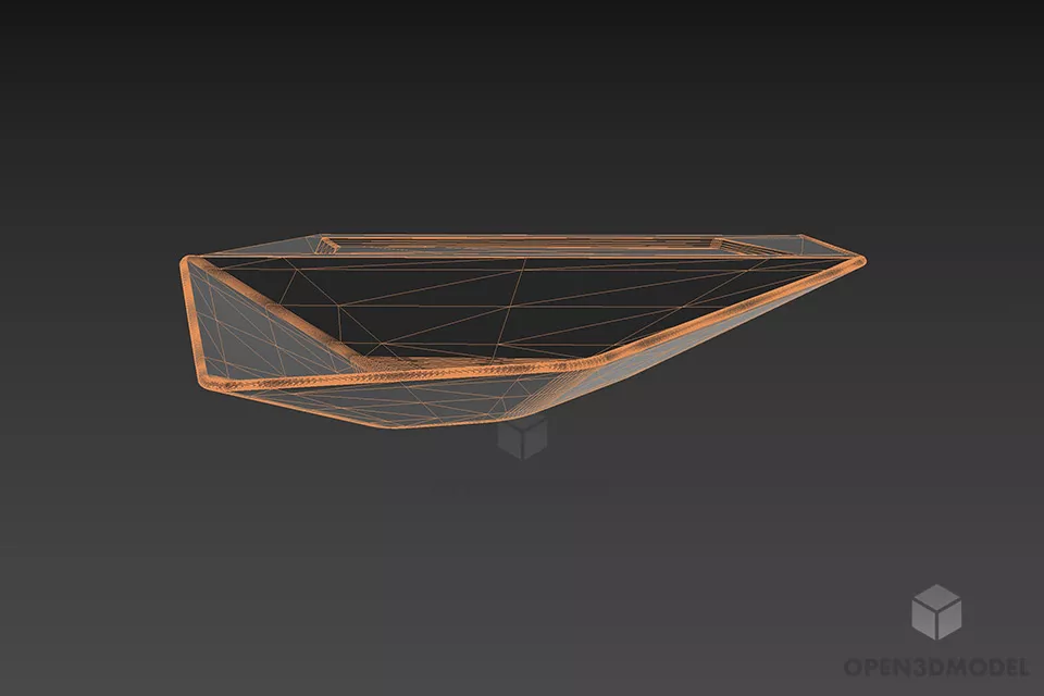 Glass Sink Polygon Shape 3d model 3