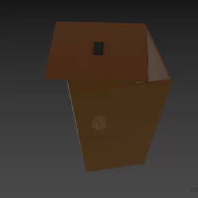 Wooden Trash Bin With Cap 3d model