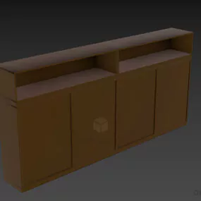 Side Locker With Top Shelf 3d model