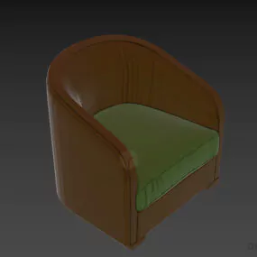 Elegant Fabric Armchair 3d model