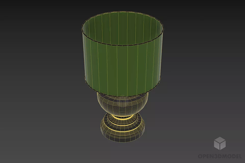 Hotel Table Lamp Pagoda 3d model 2