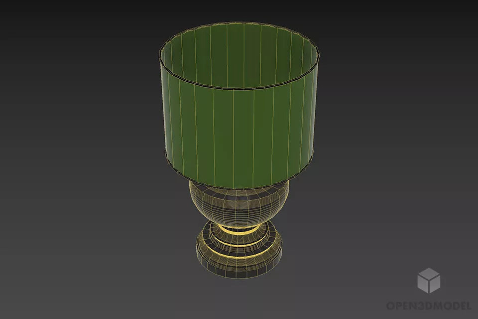 Hotel Table Lamp Pagoda 3d model 3