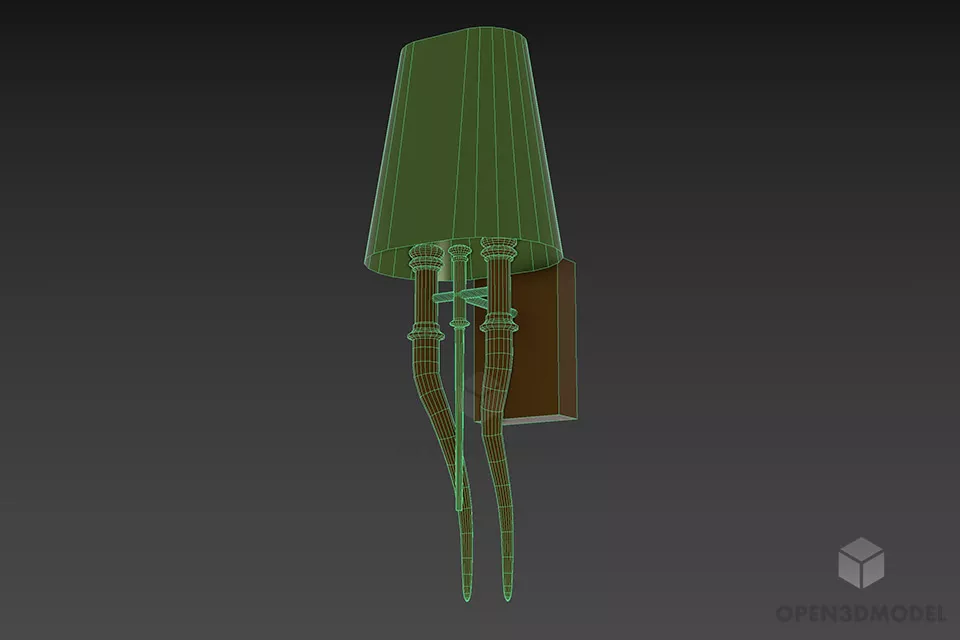 Sconce Lamp Boutique Style With Silver Holder 3d model 2