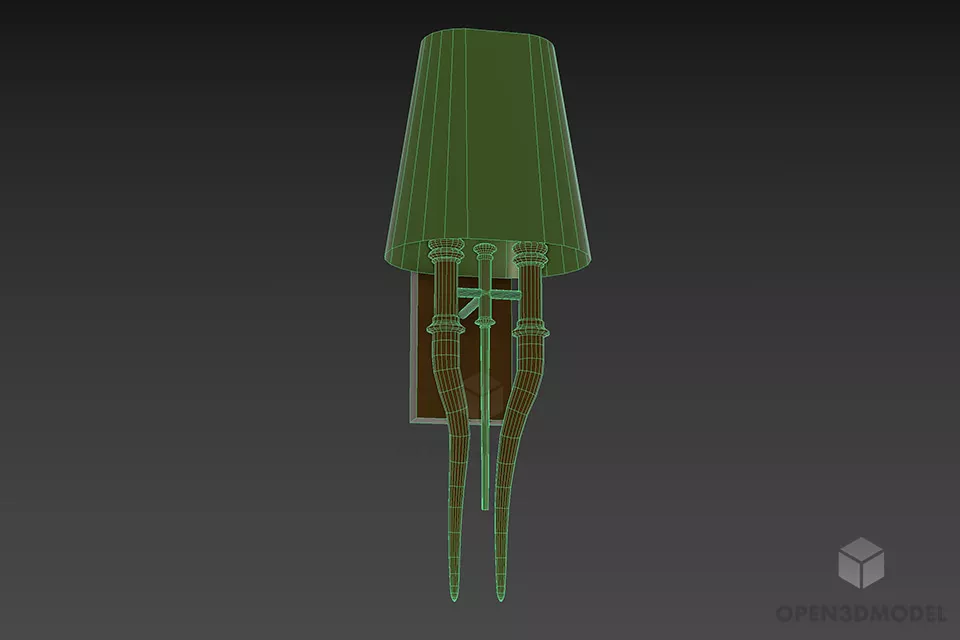 Sconce Lamp Boutique Style With Silver Holder 3d model 3