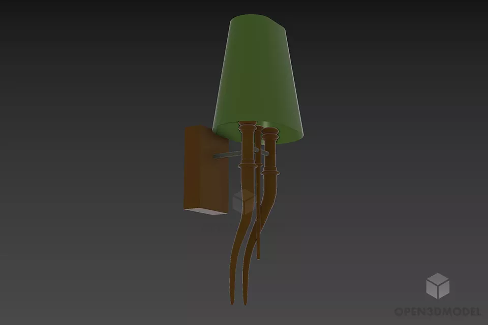 Hotel Torchere Lamp With Inox Holder 3d model
