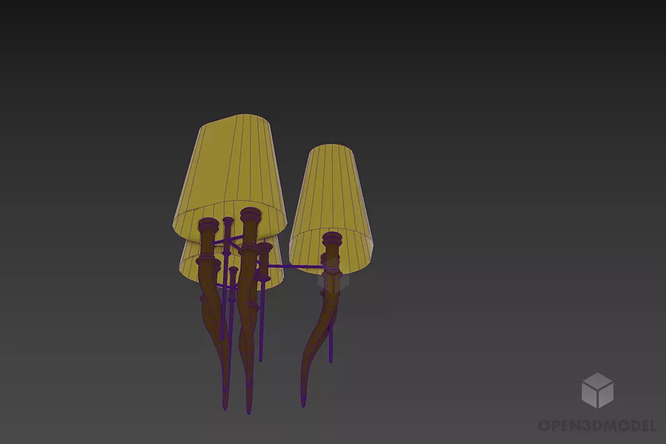 Pendant Lamp With Silver Arm 3d model 2