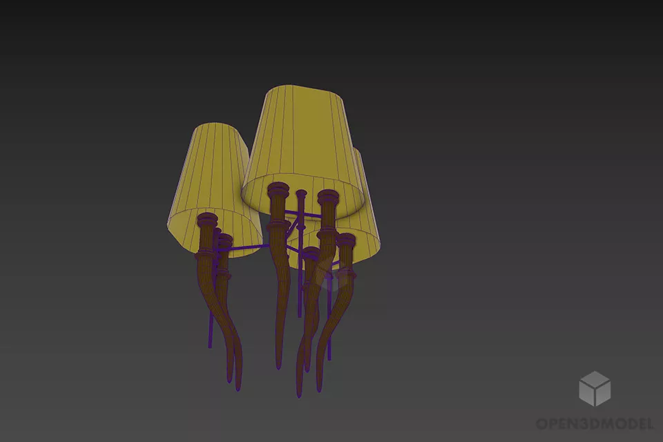 Pendant Lamp With Silver Arm 3d model 3