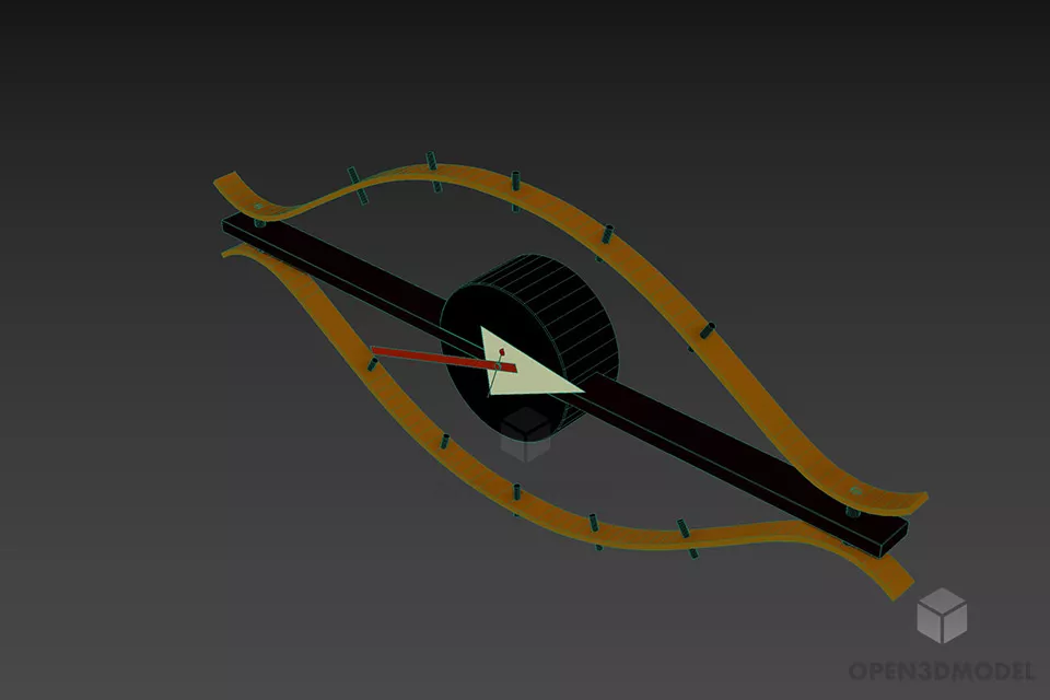 Art Clock Gadget Eye Shape 3d model 2