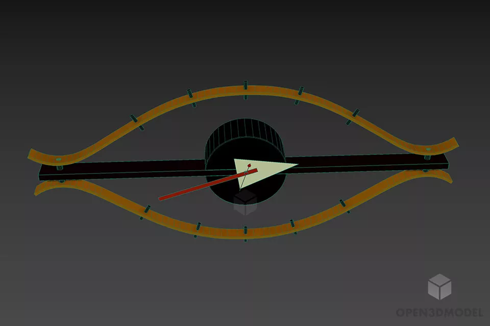 Art Clock Gadget Eye Shape 3d model 3