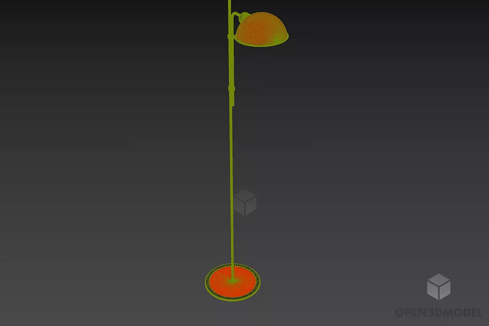 Modernism Lamp Desk With Half Sphere Shade 3d model 2