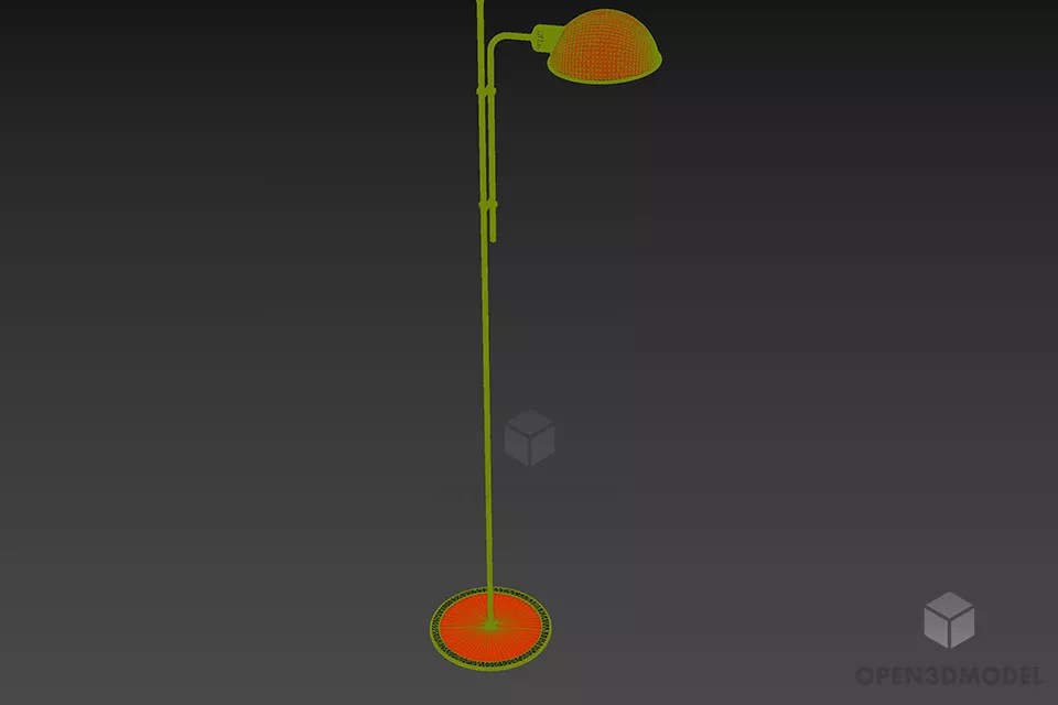 Modernism Lamp Desk With Half Sphere Shade 3d model 3