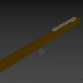 School Pen Silver Color 3d model
