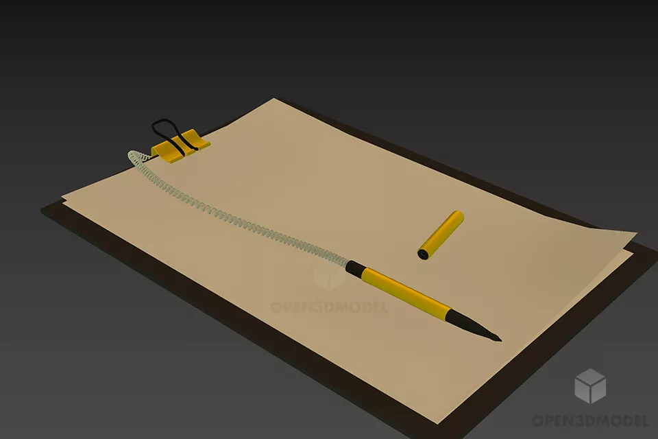 Pens In Pot Holder 3d model